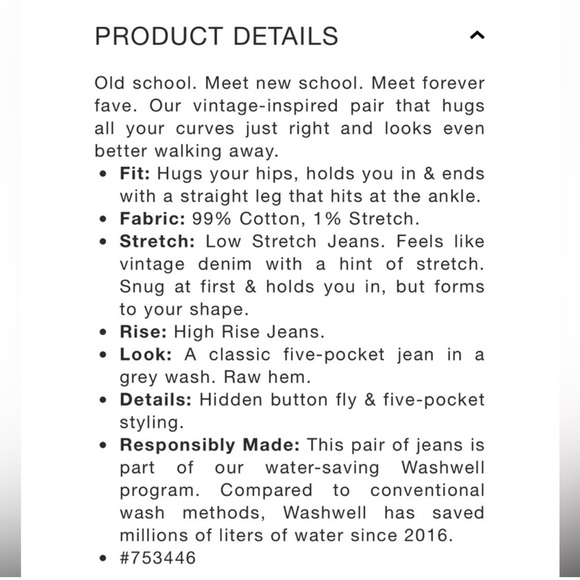 Gap Women's Cheeky Straight High Rise Jean 32/14 short Gray NEW - Picture 11 of 13